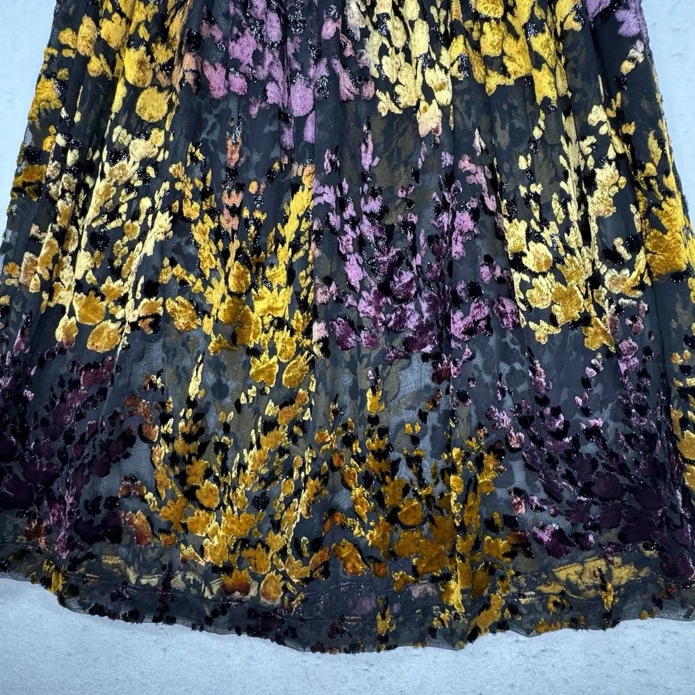 VTG Y2K Velvet Burnout Maxi Skirt Semi Sheer Women's S / M 28